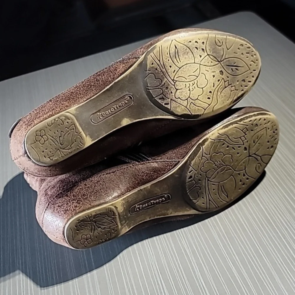 Baretraps‎ 'Sublime' Brown Faux Leather Western Buckle Booties Size 6M